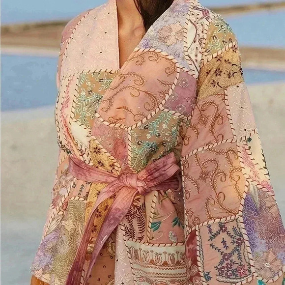 BNWT MES DEMOISELLES Kimono New Zen Legendary patchwork kimono - Picture 3 of 12